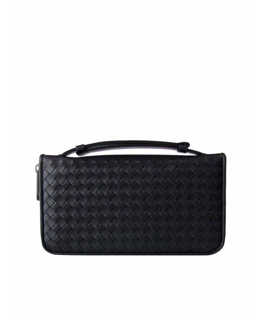 BOTTEGA VENETA Черный кожаный кошелек, фото 1