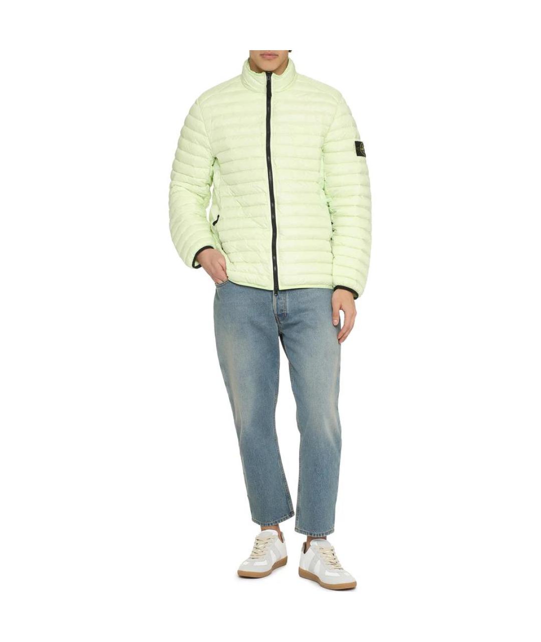 STONE ISLAND Салатовый пуховик, фото 4