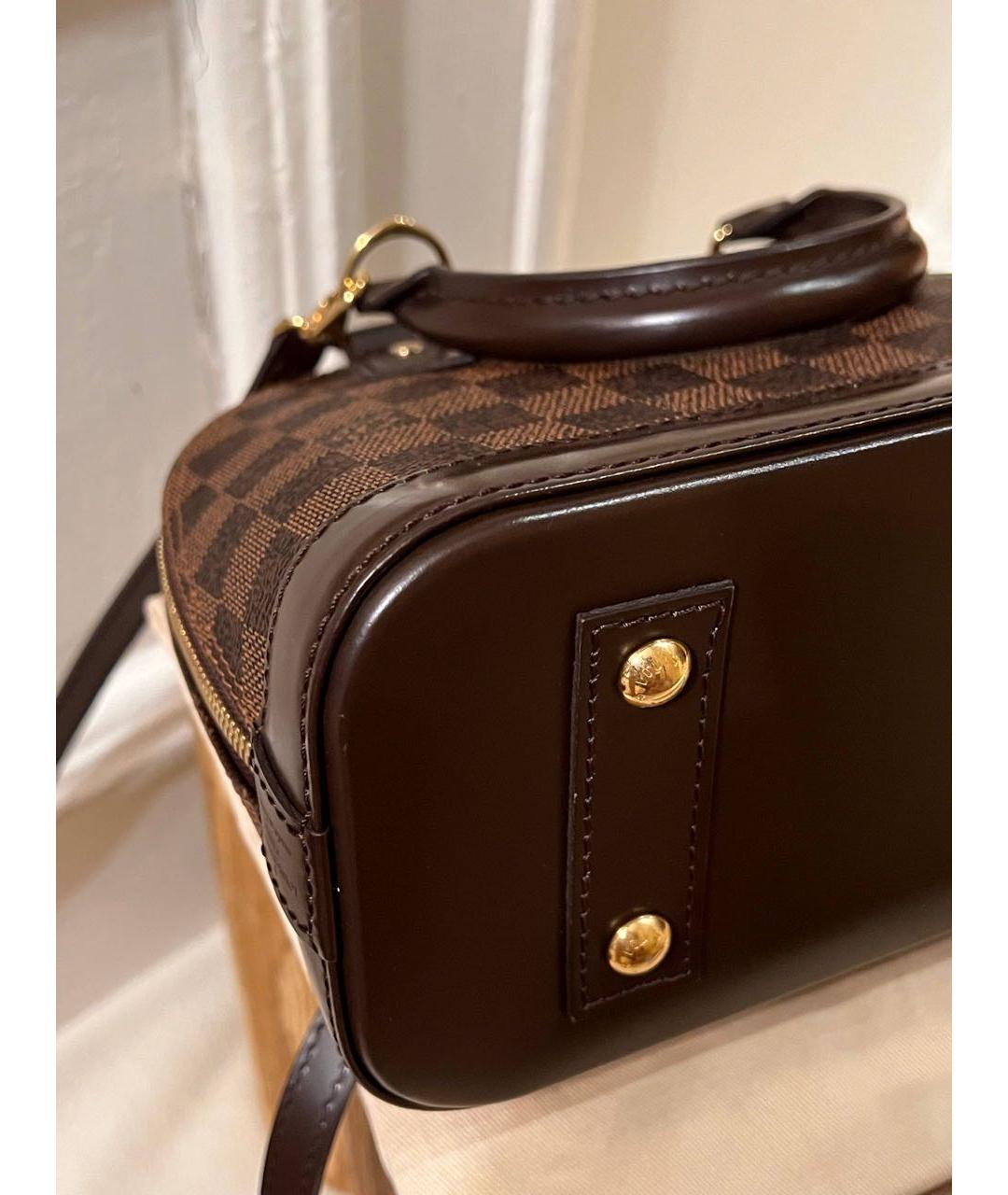 LOUIS VUITTON Коричневая канва сумка с короткими ручками, фото 7