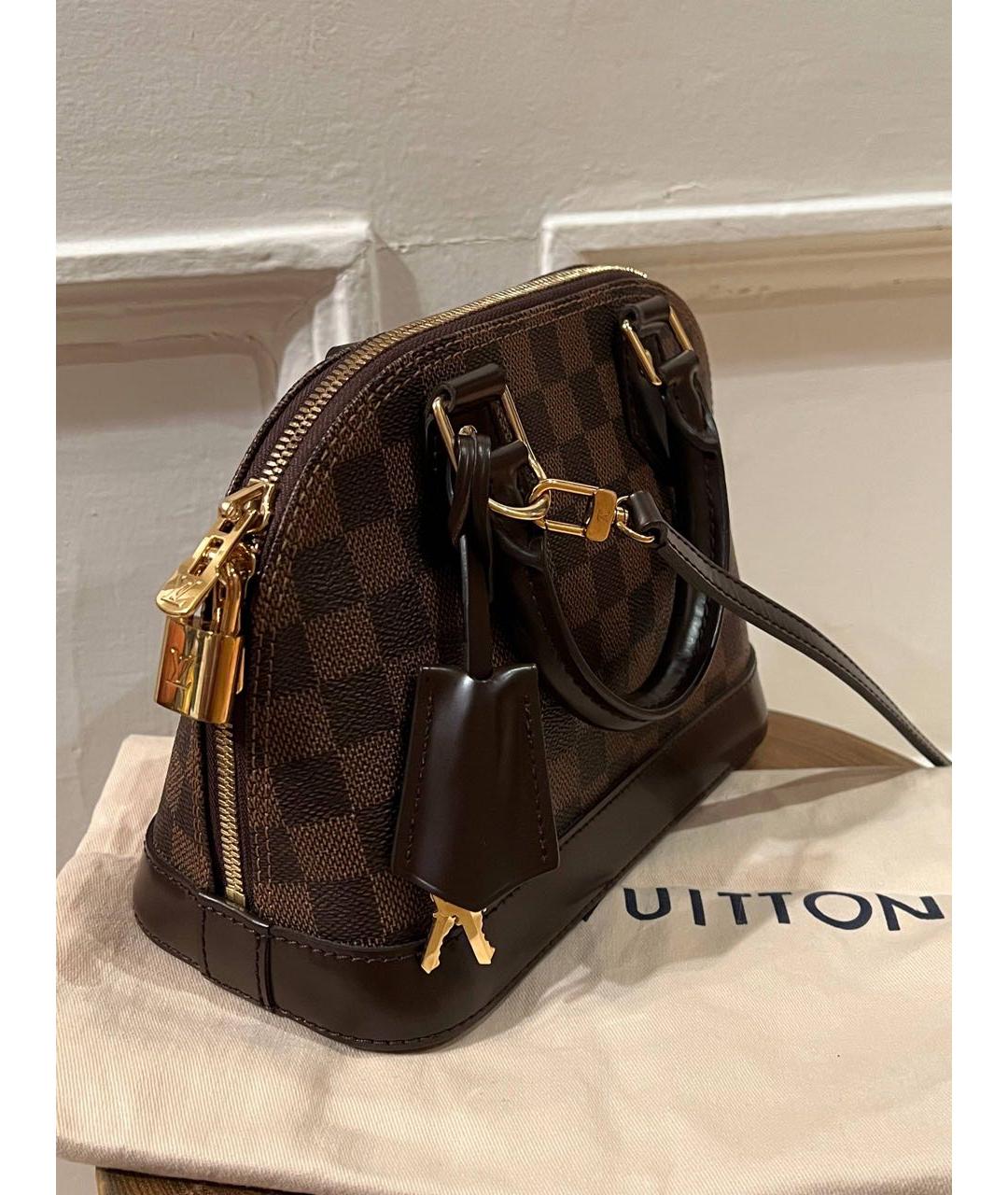 LOUIS VUITTON Коричневая канва сумка с короткими ручками, фото 2