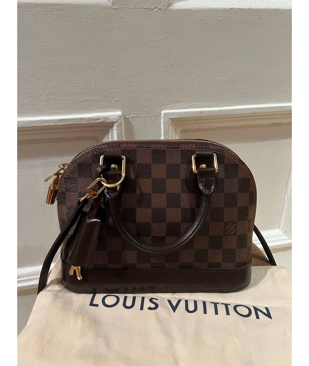 LOUIS VUITTON Коричневая канва сумка с короткими ручками, фото 8