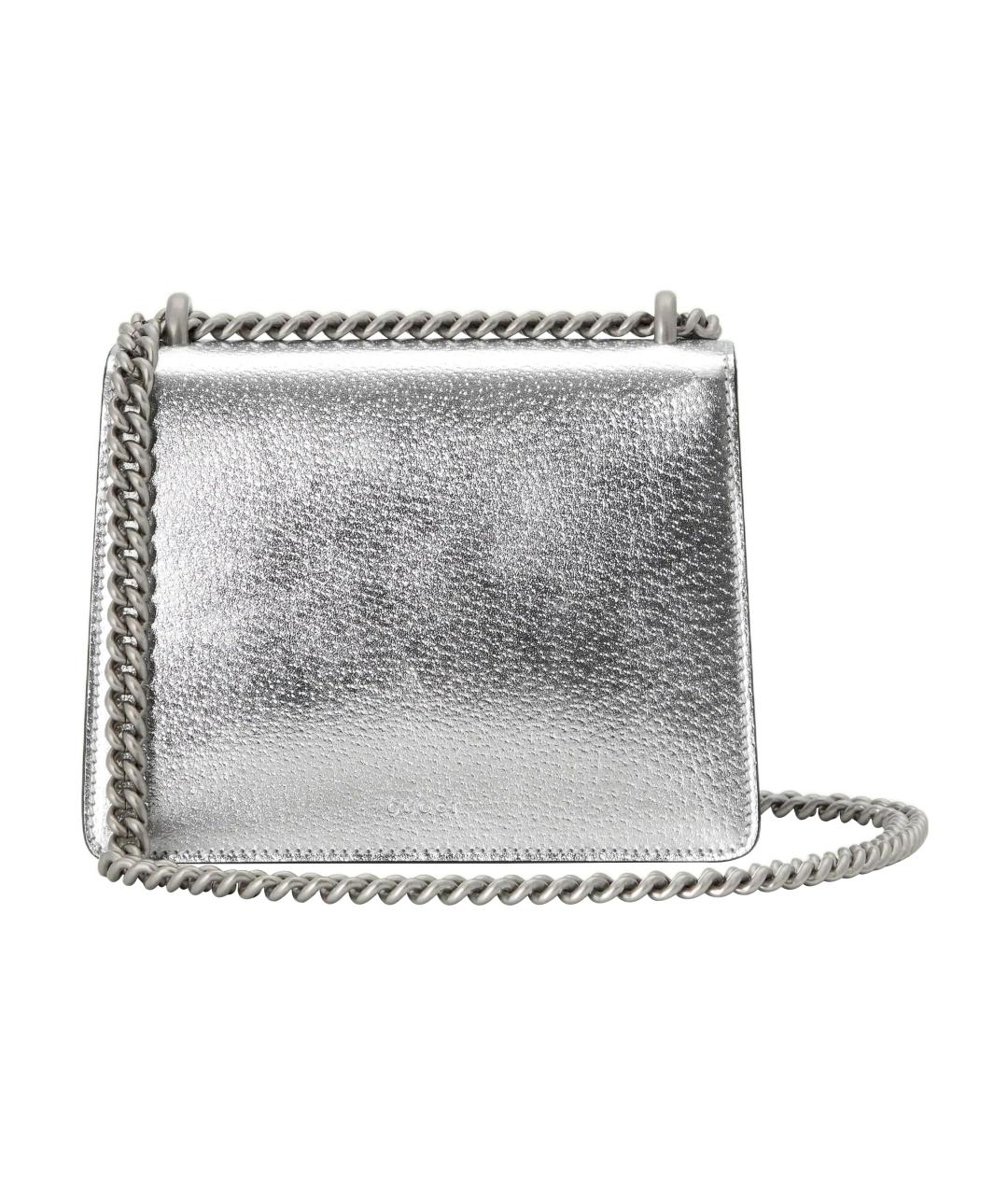 GUCCI Серебряная кожаная сумка через плечо, фото 2