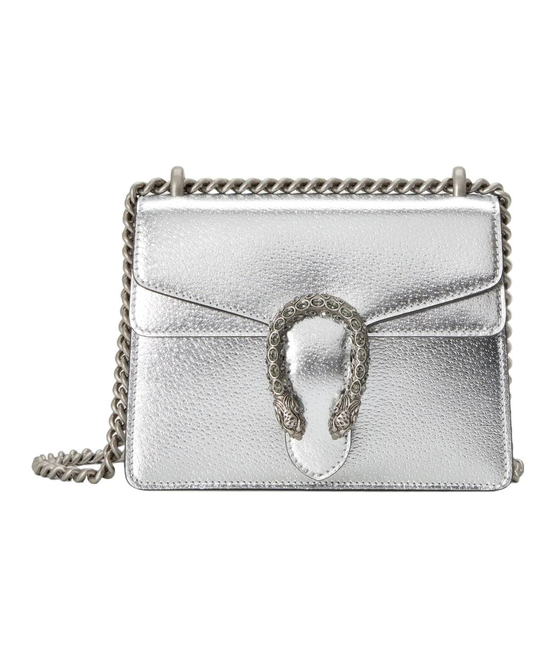GUCCI Серебряная кожаная сумка через плечо, фото 1