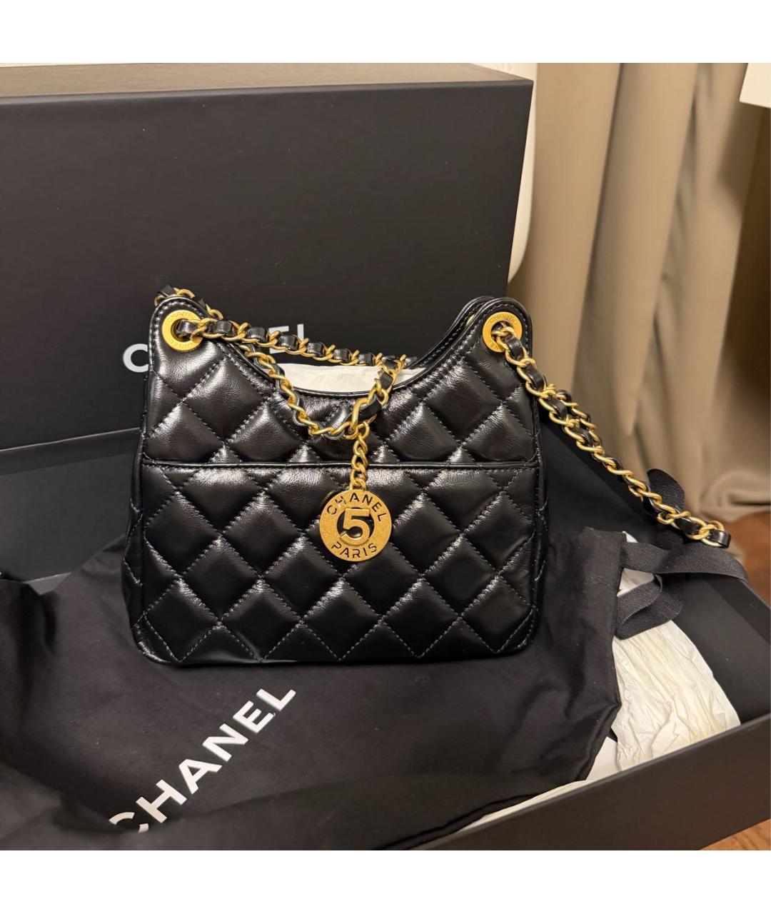 CHANEL Черная кожаная сумка тоут, фото 3
