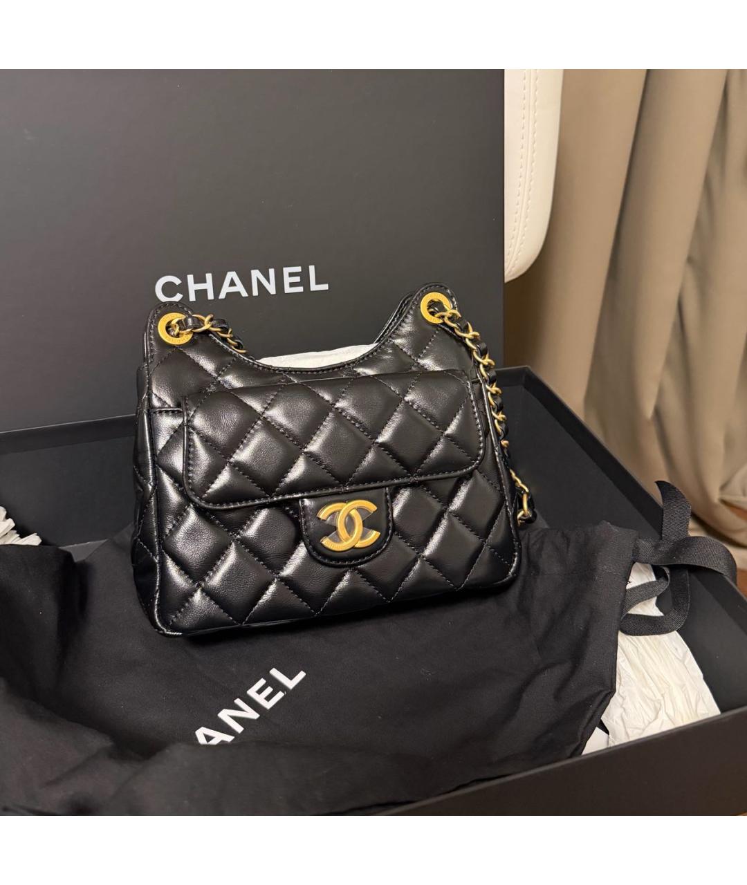 CHANEL Черная кожаная сумка тоут, фото 2