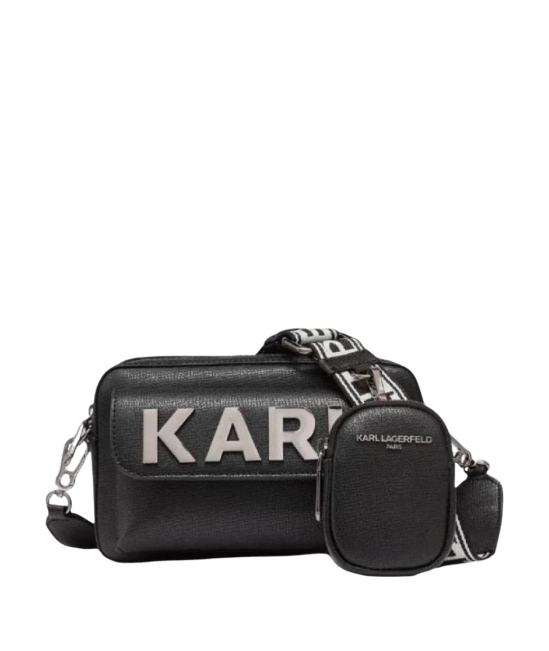 KARL LAGERFELD Черная сумка через плечо из искусственной кожи, фото 1