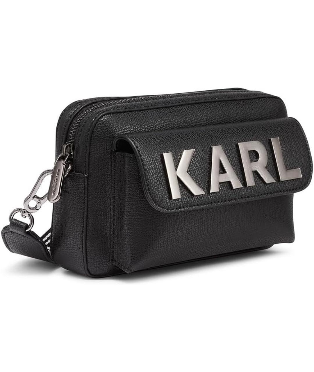 KARL LAGERFELD Черная сумка через плечо из искусственной кожи, фото 4