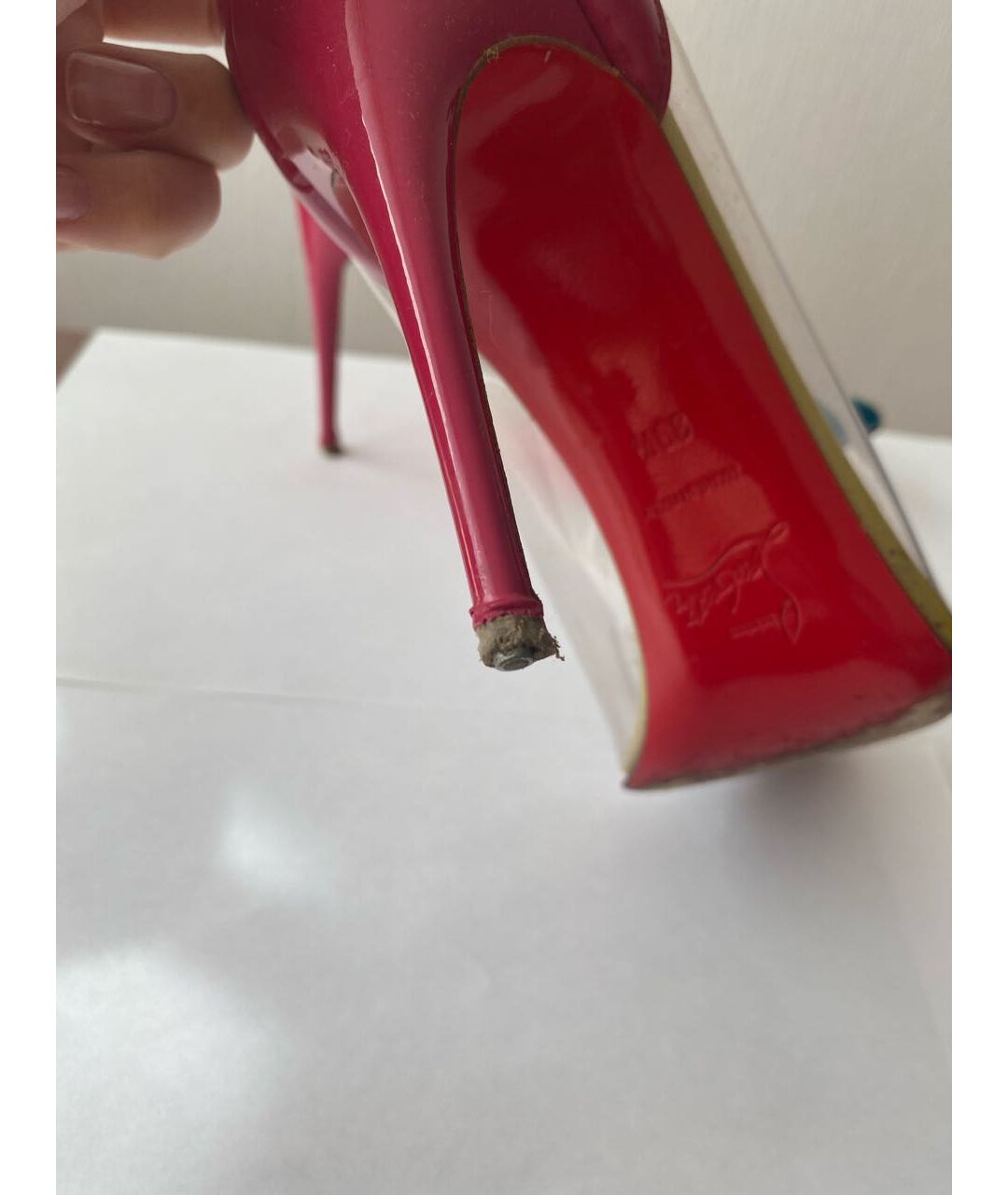 CHRISTIAN LOUBOUTIN Фуксия туфли из лакированной кожи, фото 6