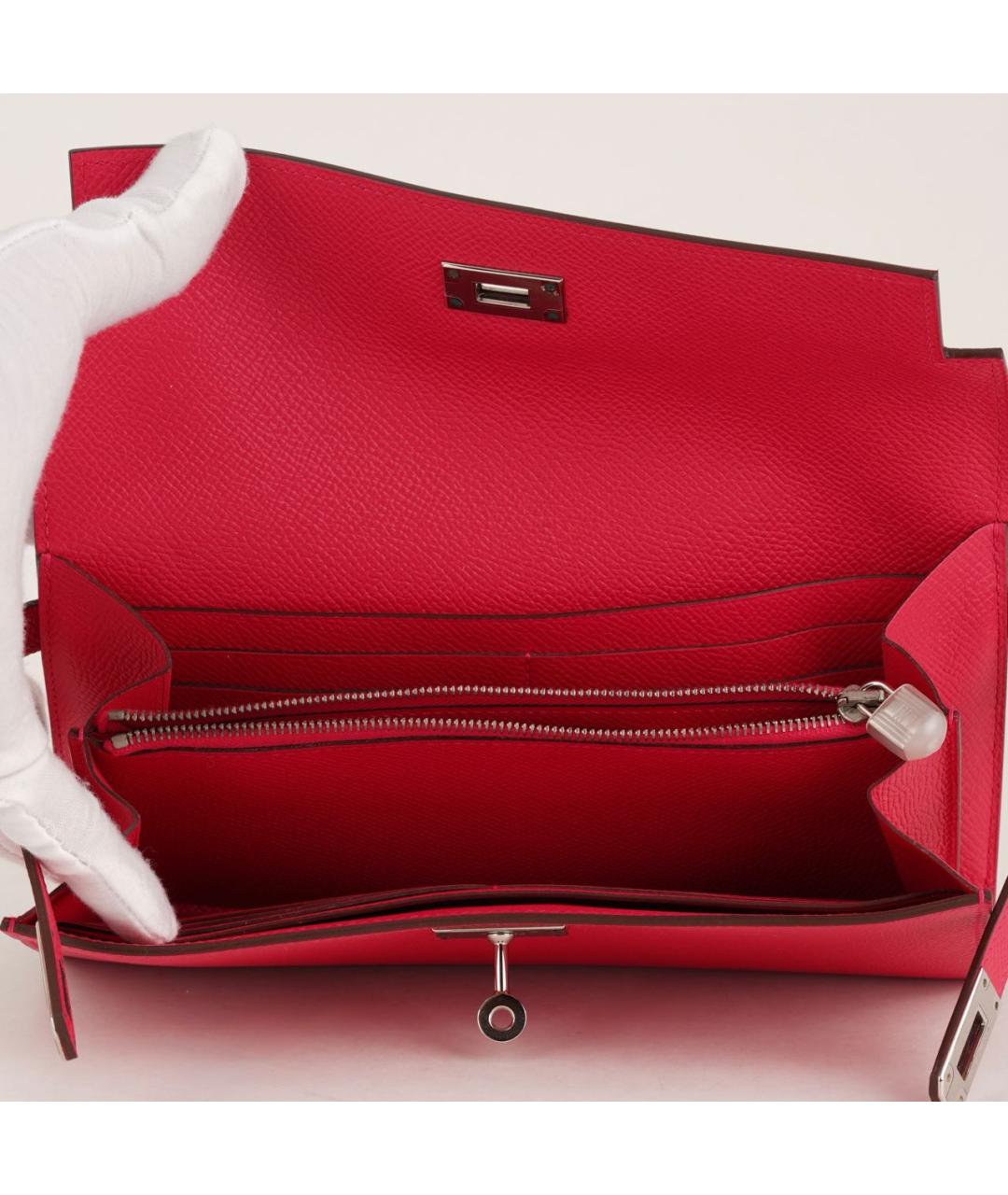 HERMES Розовый кожаный кошелек, фото 8