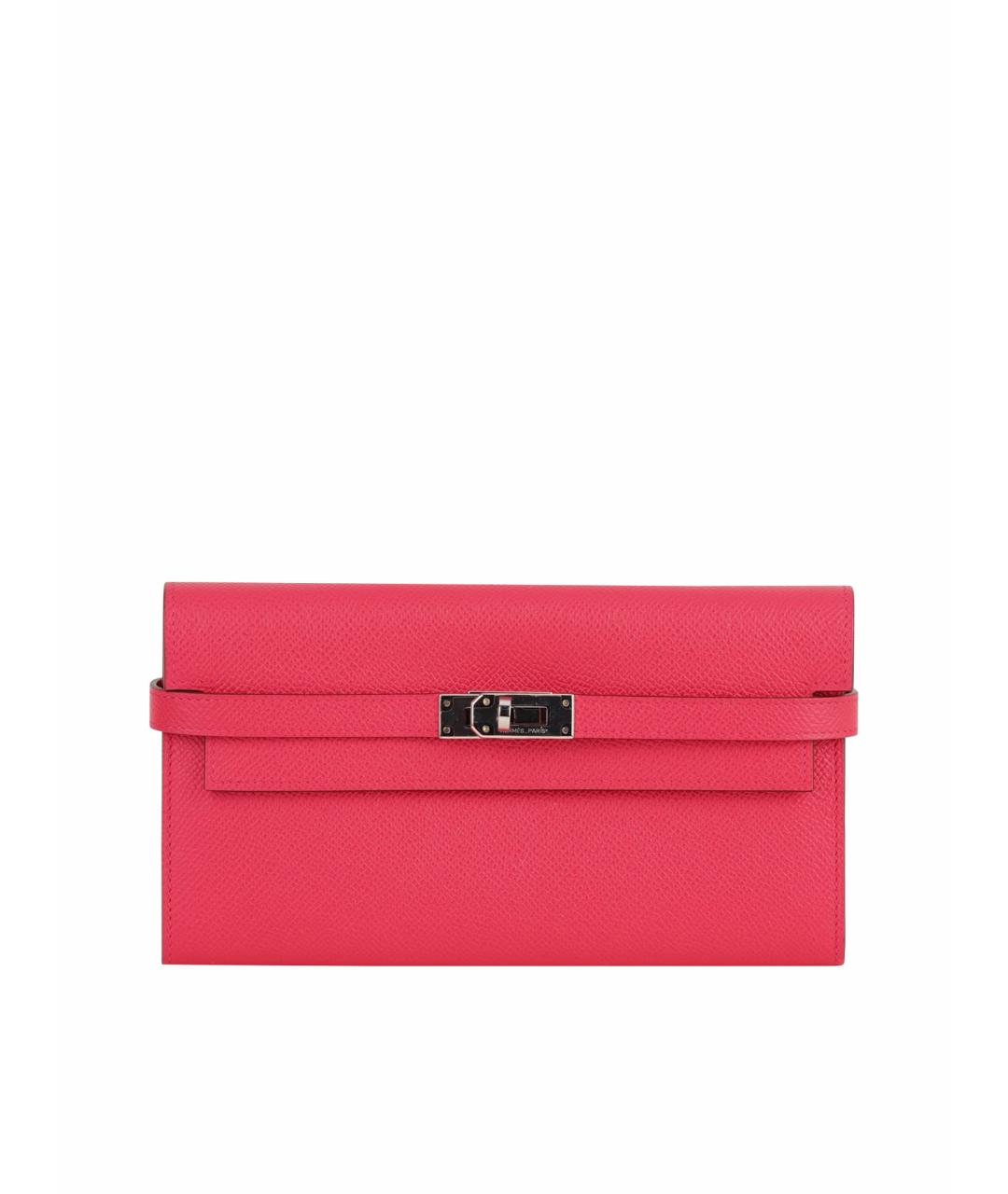 HERMES Розовый кожаный кошелек, фото 1