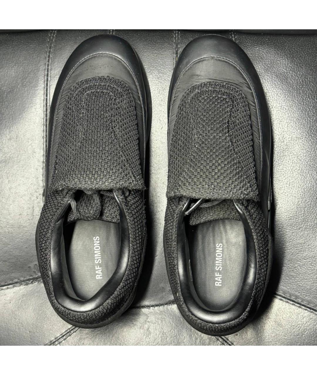 RAF SIMONS Черные кожаные низкие кроссовки / кеды, фото 6
