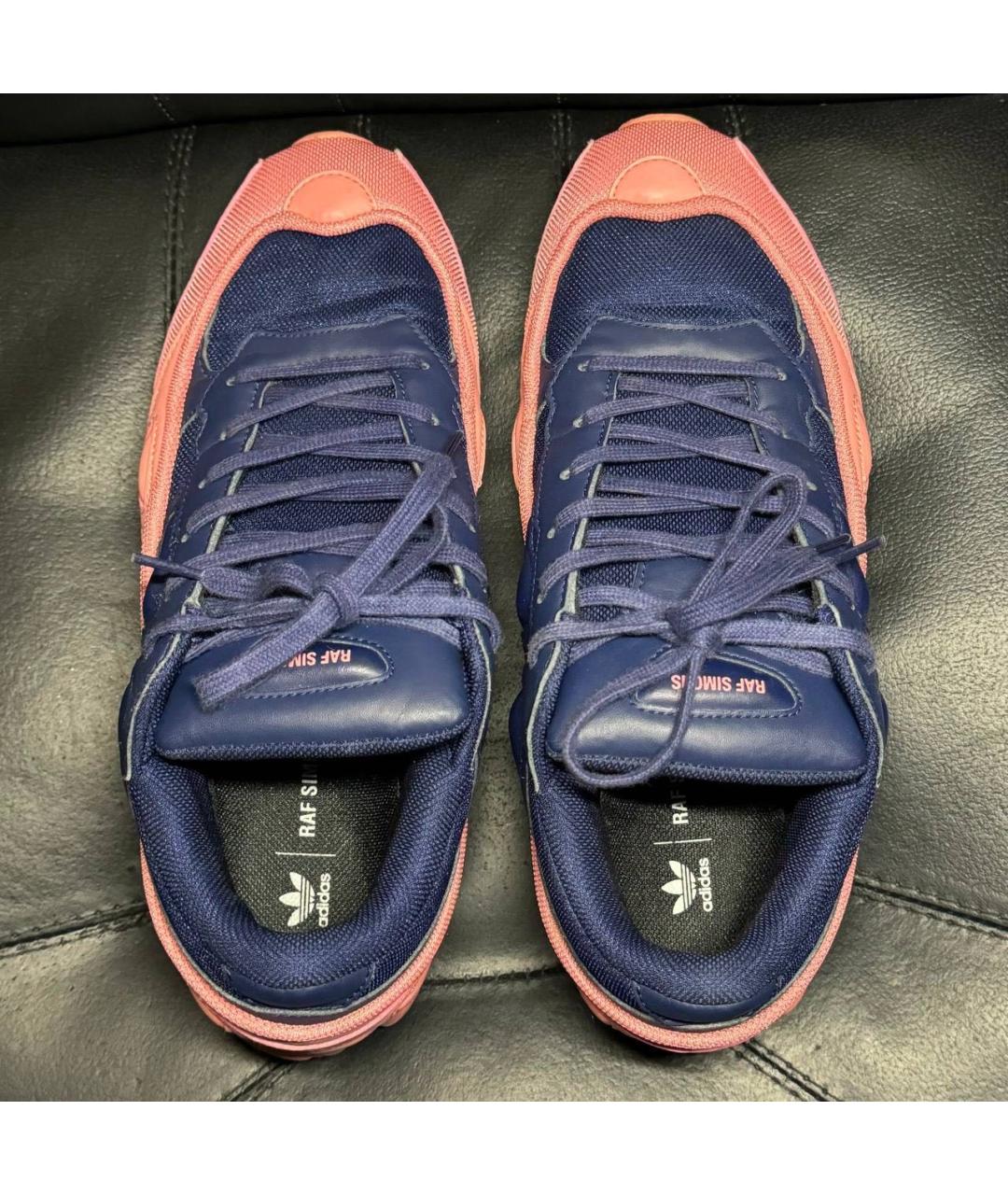 ADIDAS X RAF SIMONS Коралловые текстильные низкие кроссовки / кеды, фото 5