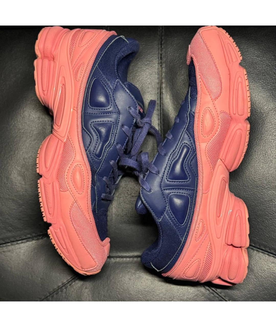ADIDAS X RAF SIMONS Коралловые текстильные низкие кроссовки / кеды, фото 3