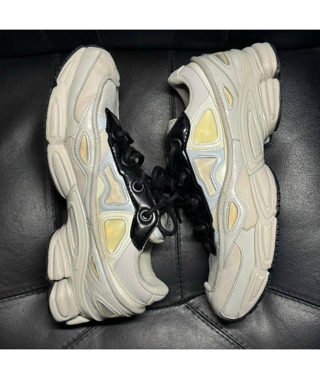 ADIDAS X RAF SIMONS Бежевые текстильные низкие кроссовки / кеды, фото 4