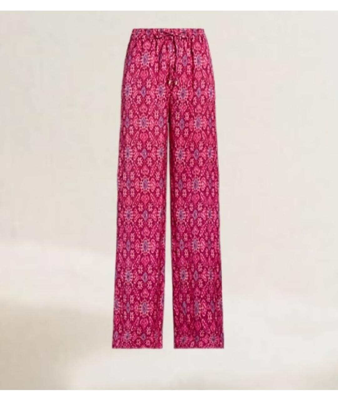 RALPH LAUREN Фуксия вискозные брюки широкие, фото 10
