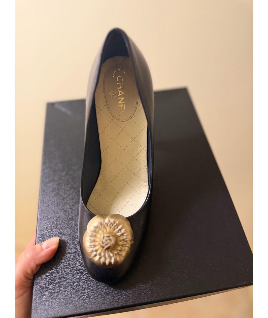 CHANEL Черные кожаные туфли, фото 2