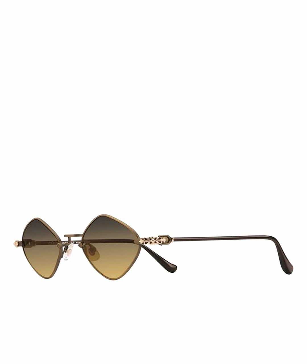 CHROME HEARTS Коричневые металлические солнцезащитные очки, фото 1