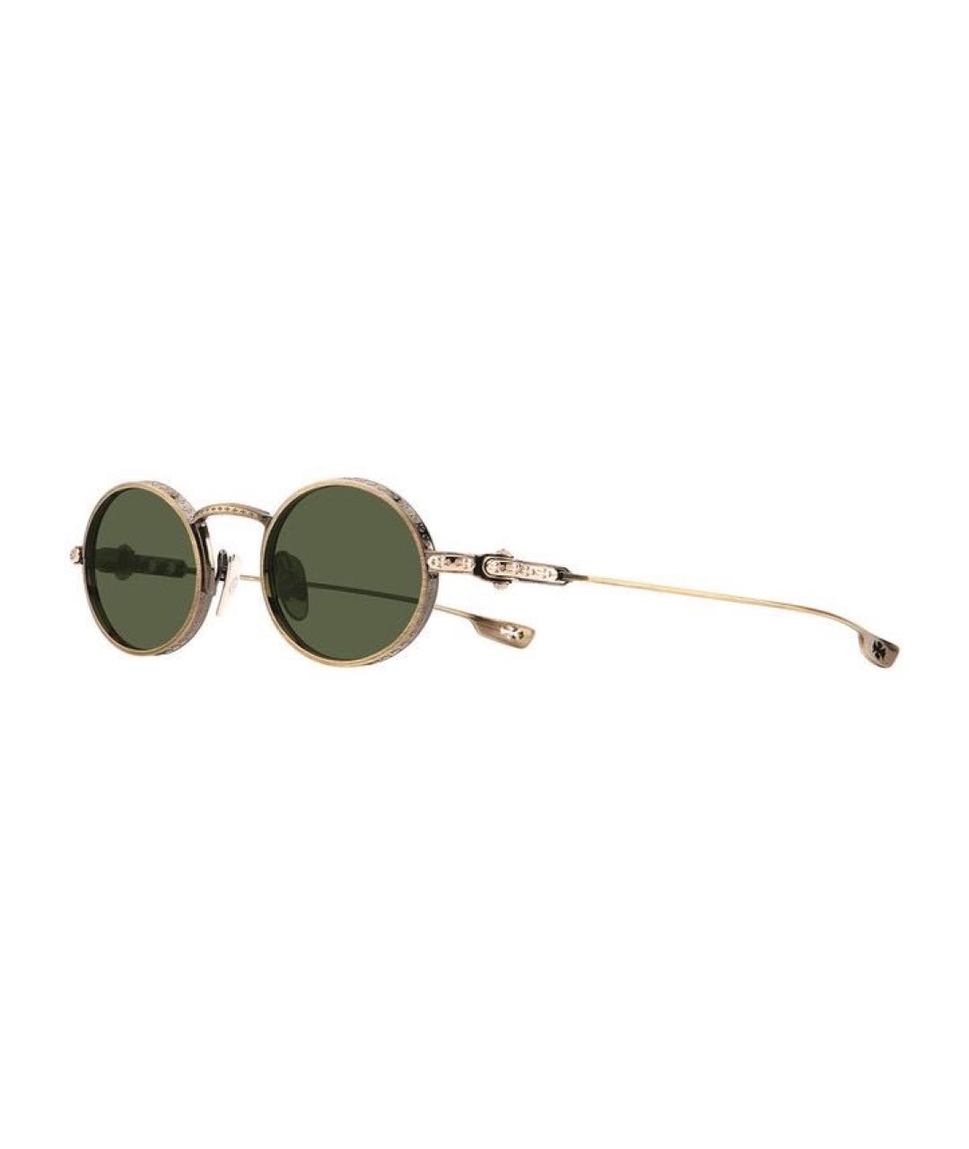 CHROME HEARTS Золотые металлические солнцезащитные очки, фото 3