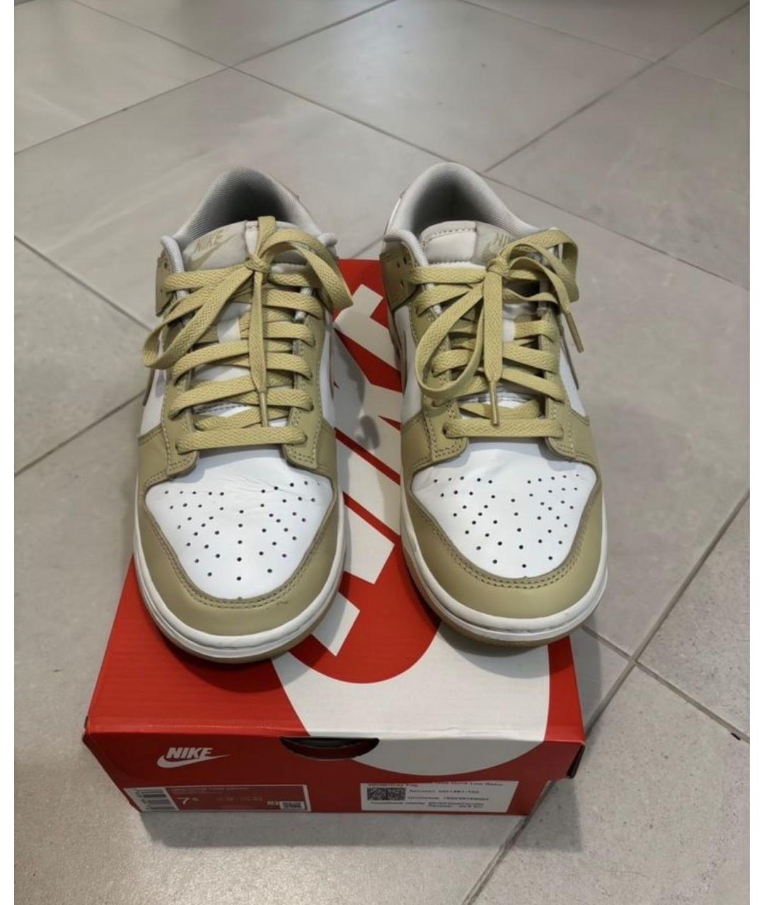 NIKE Бежевые низкие кроссовки / кеды из искусственной кожи, фото 2