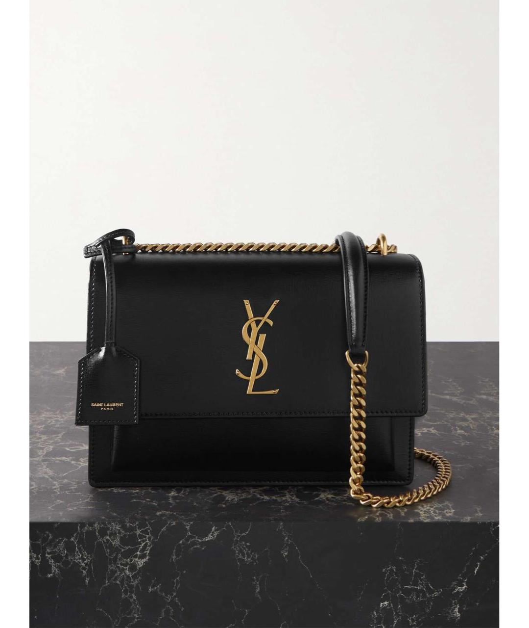 SAINT LAURENT Черная кожаная сумка через плечо, фото 7
