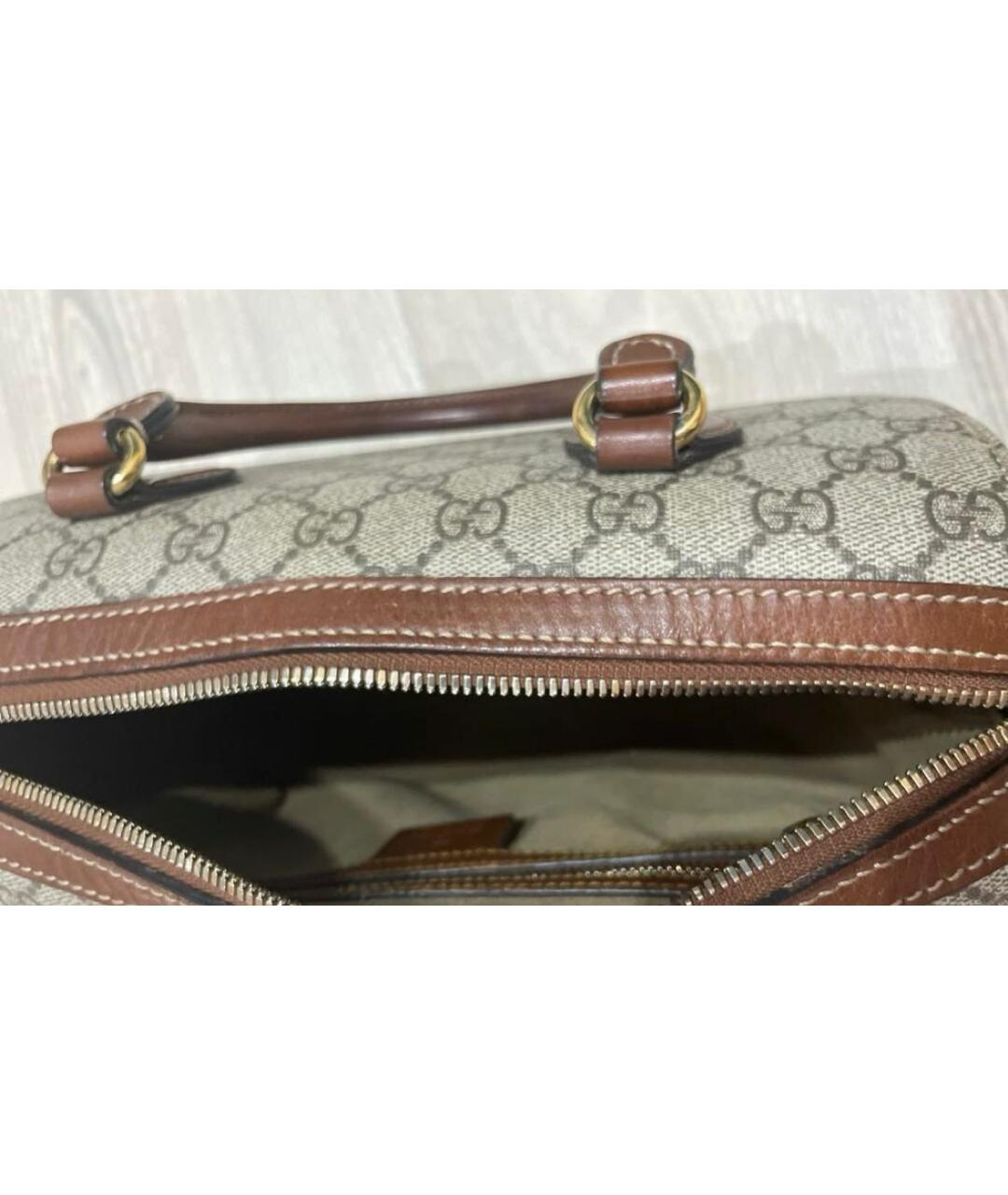 GUCCI Коричневая кожаная сумка через плечо, фото 4