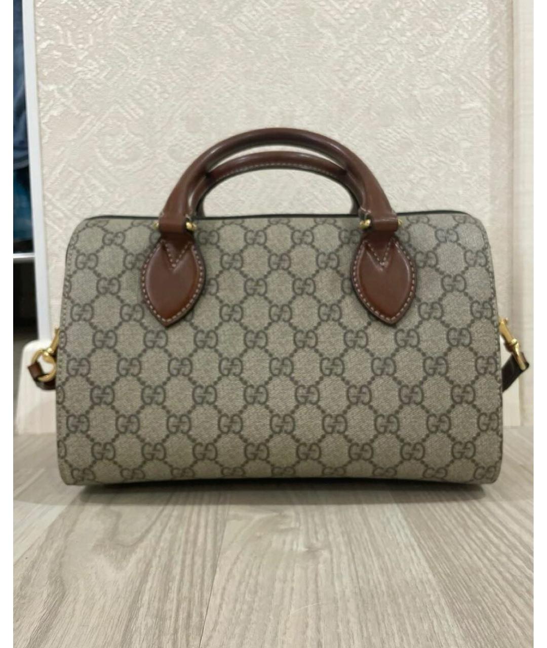 GUCCI Коричневая кожаная сумка через плечо, фото 3