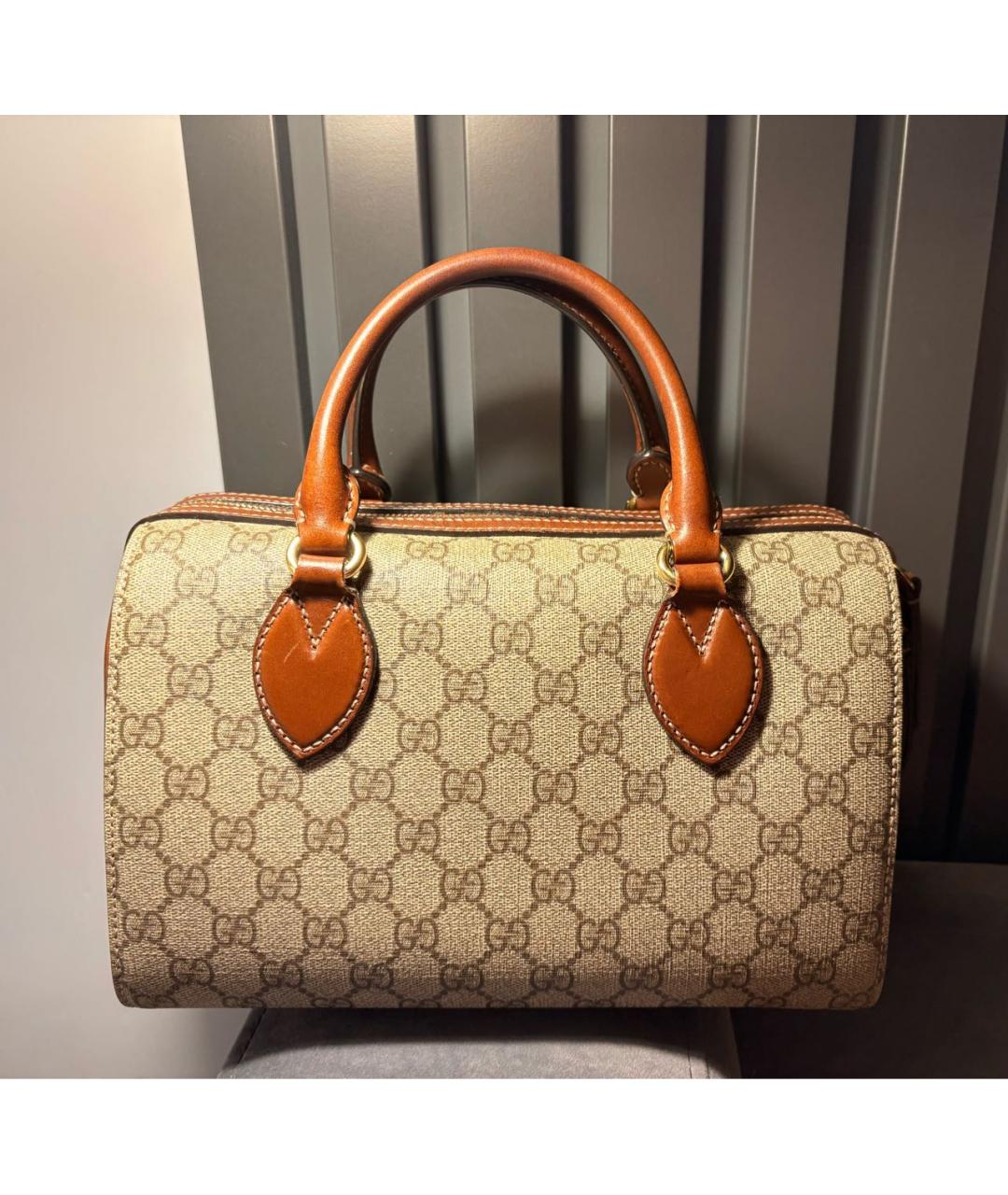 GUCCI Коричневая кожаная сумка через плечо, фото 5