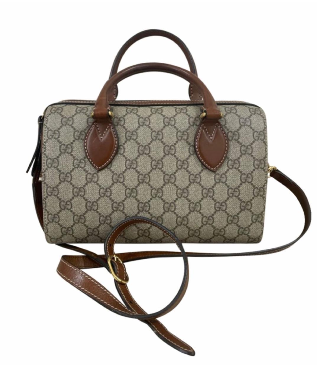GUCCI Коричневая кожаная сумка через плечо, фото 6