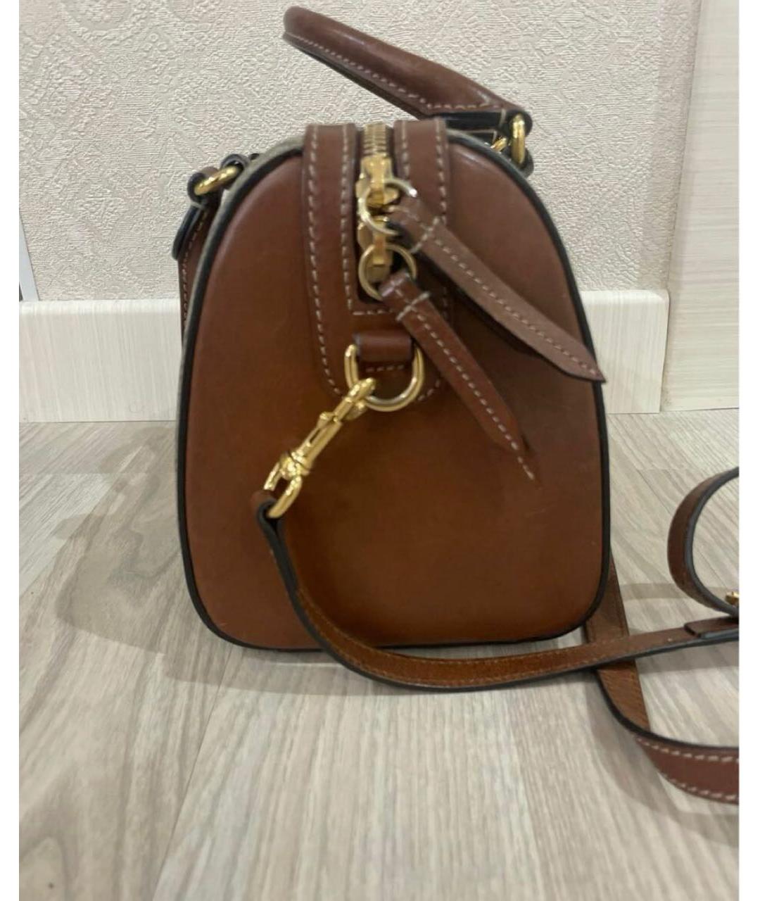 GUCCI Коричневая кожаная сумка через плечо, фото 2