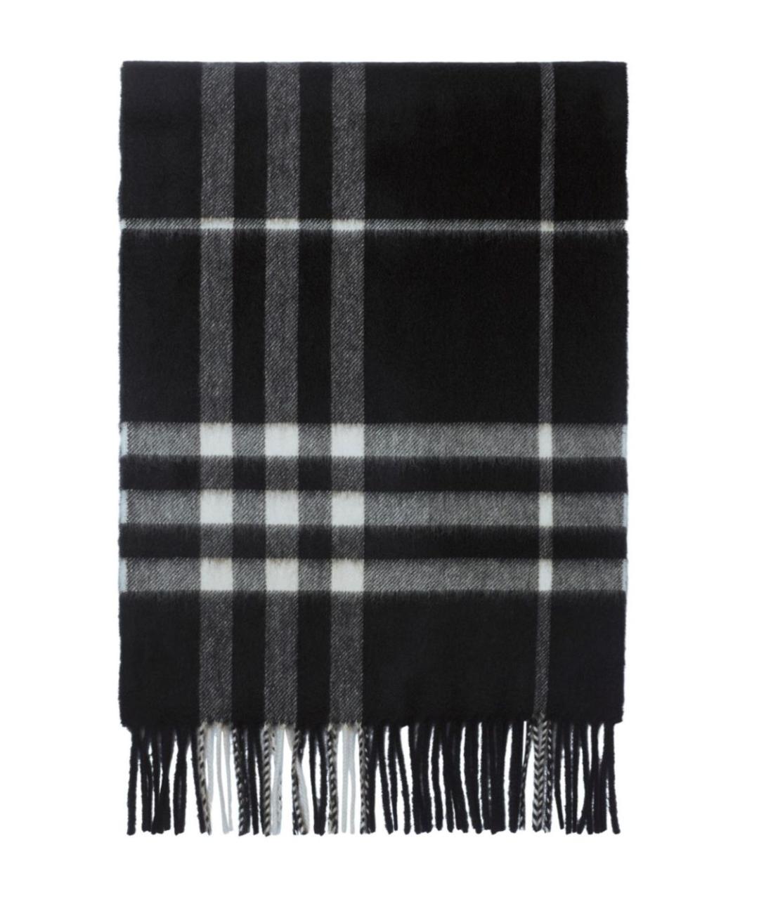 BURBERRY Черный кашемировый шарф, фото 2