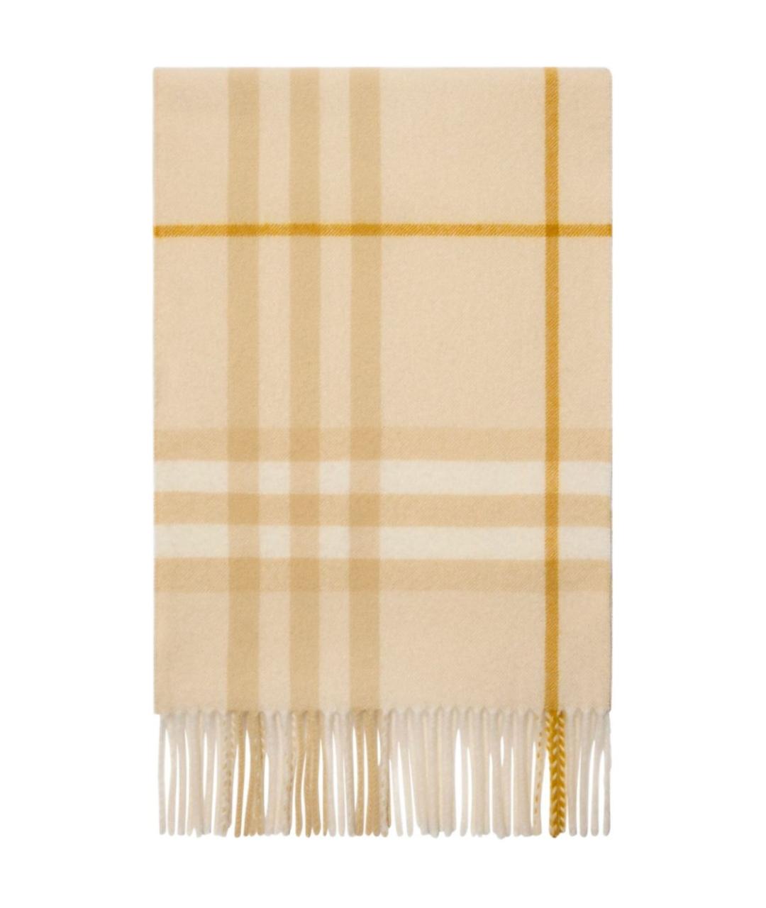 BURBERRY Желтый кашемировый шарф, фото 2