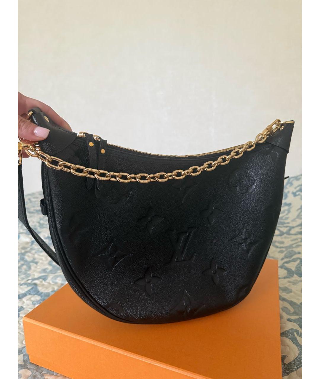 LOUIS VUITTON Черная кожаная сумка через плечо, фото 2