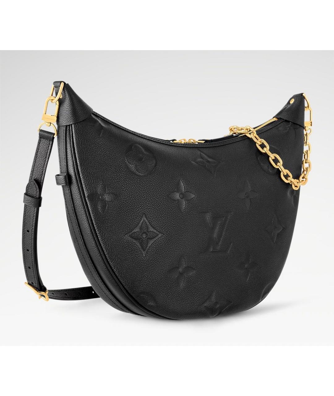 LOUIS VUITTON Черная кожаная сумка через плечо, фото 5