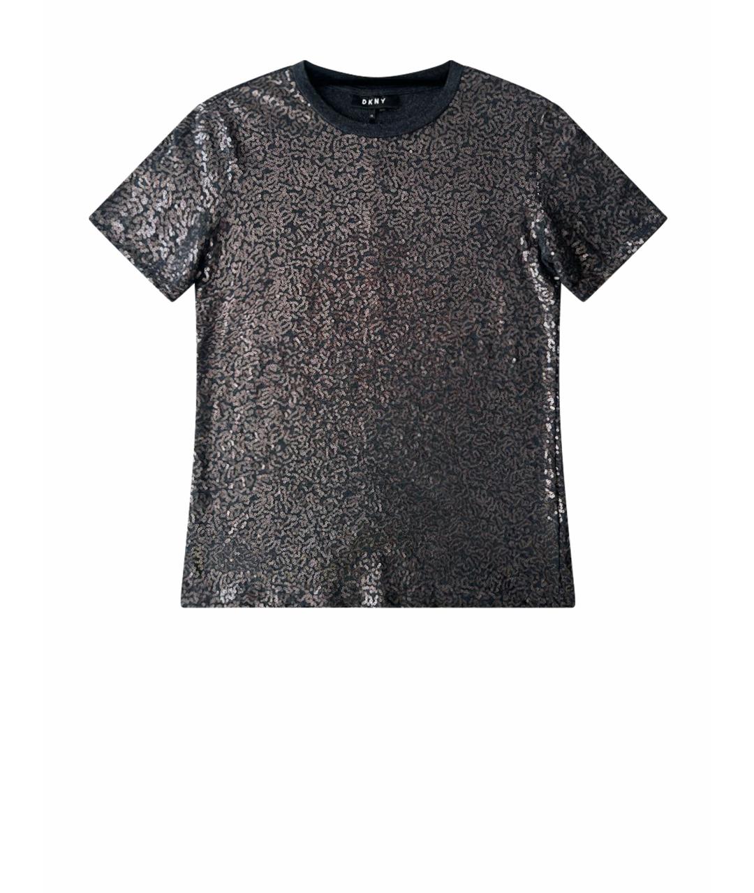 DKNY Антрацитовая хлопковая футболка, фото 1