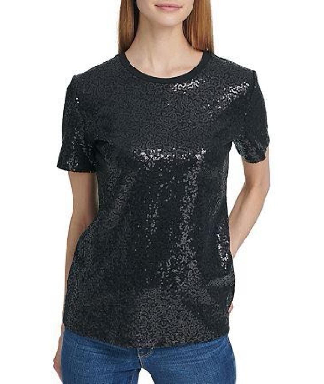 DKNY Антрацитовая хлопковая футболка, фото 8