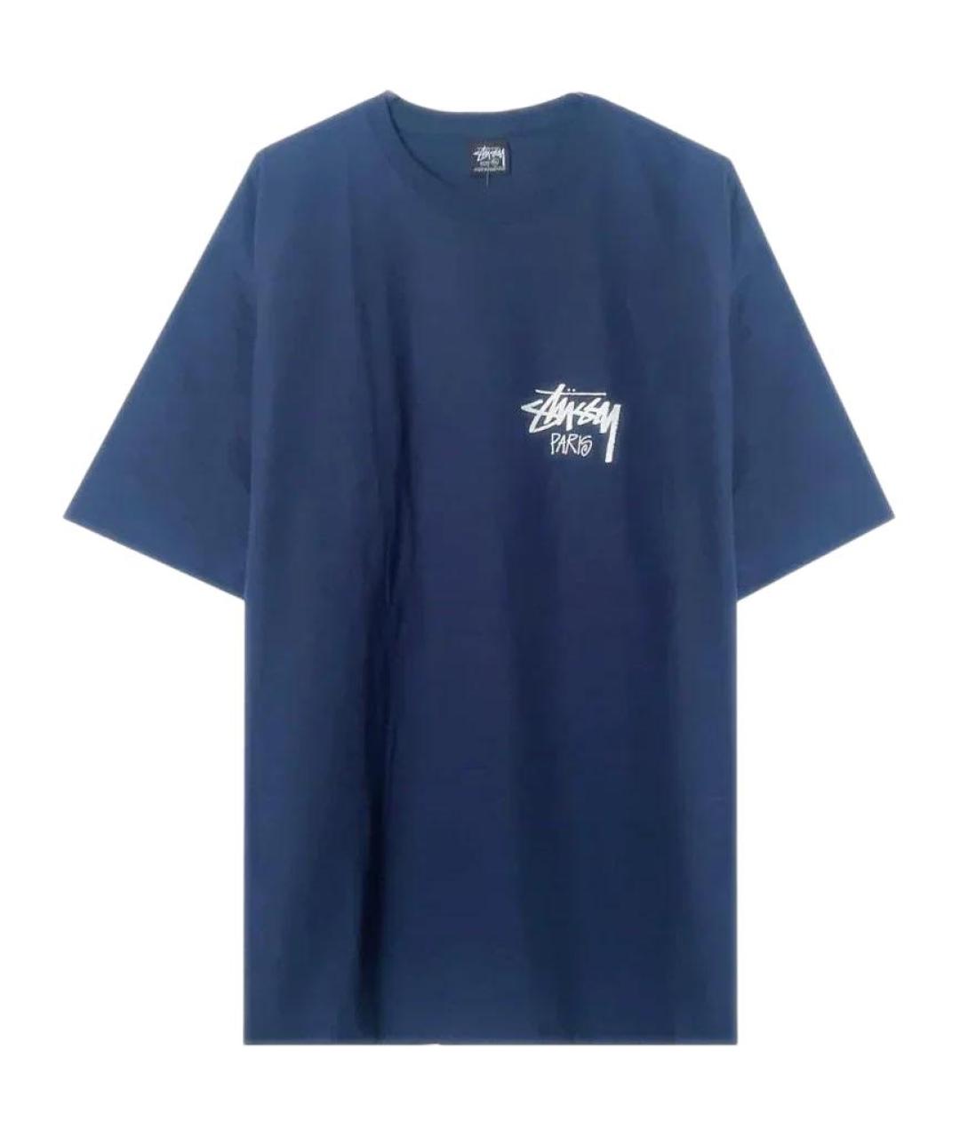 STUSSY Темно-синяя футболка, фото 1