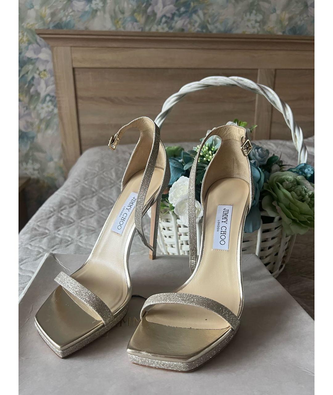 JIMMY CHOO Серебряные босоножки, фото 2