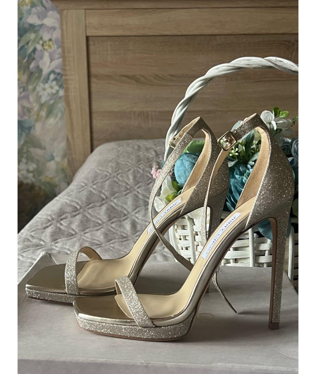 JIMMY CHOO Серебряные босоножки, фото 5