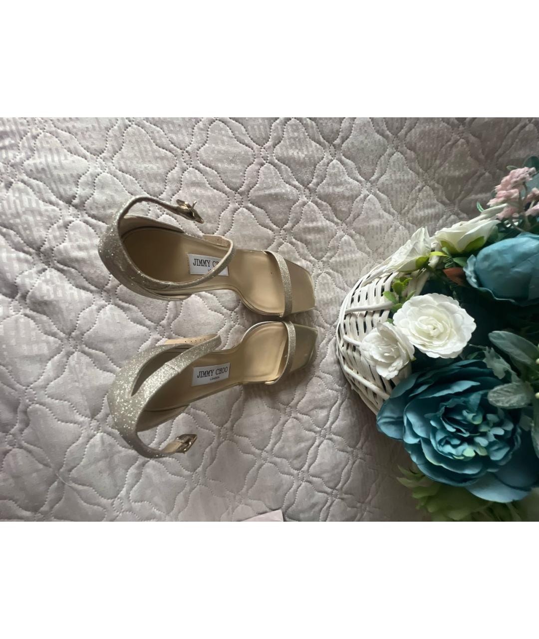 JIMMY CHOO Серебряные босоножки, фото 3