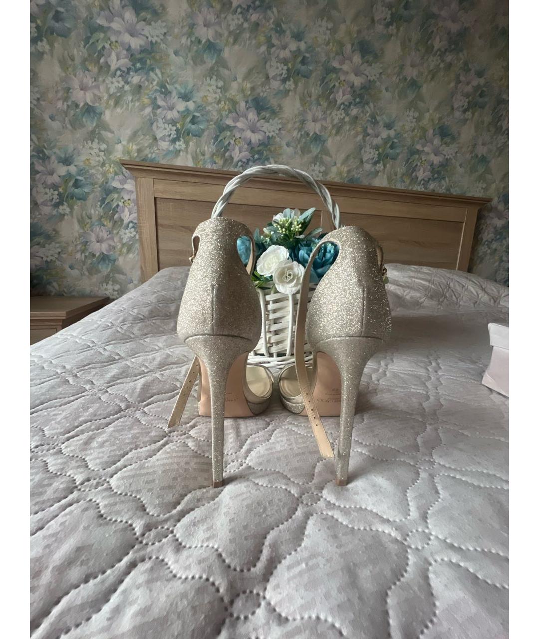 JIMMY CHOO Серебряные босоножки, фото 4
