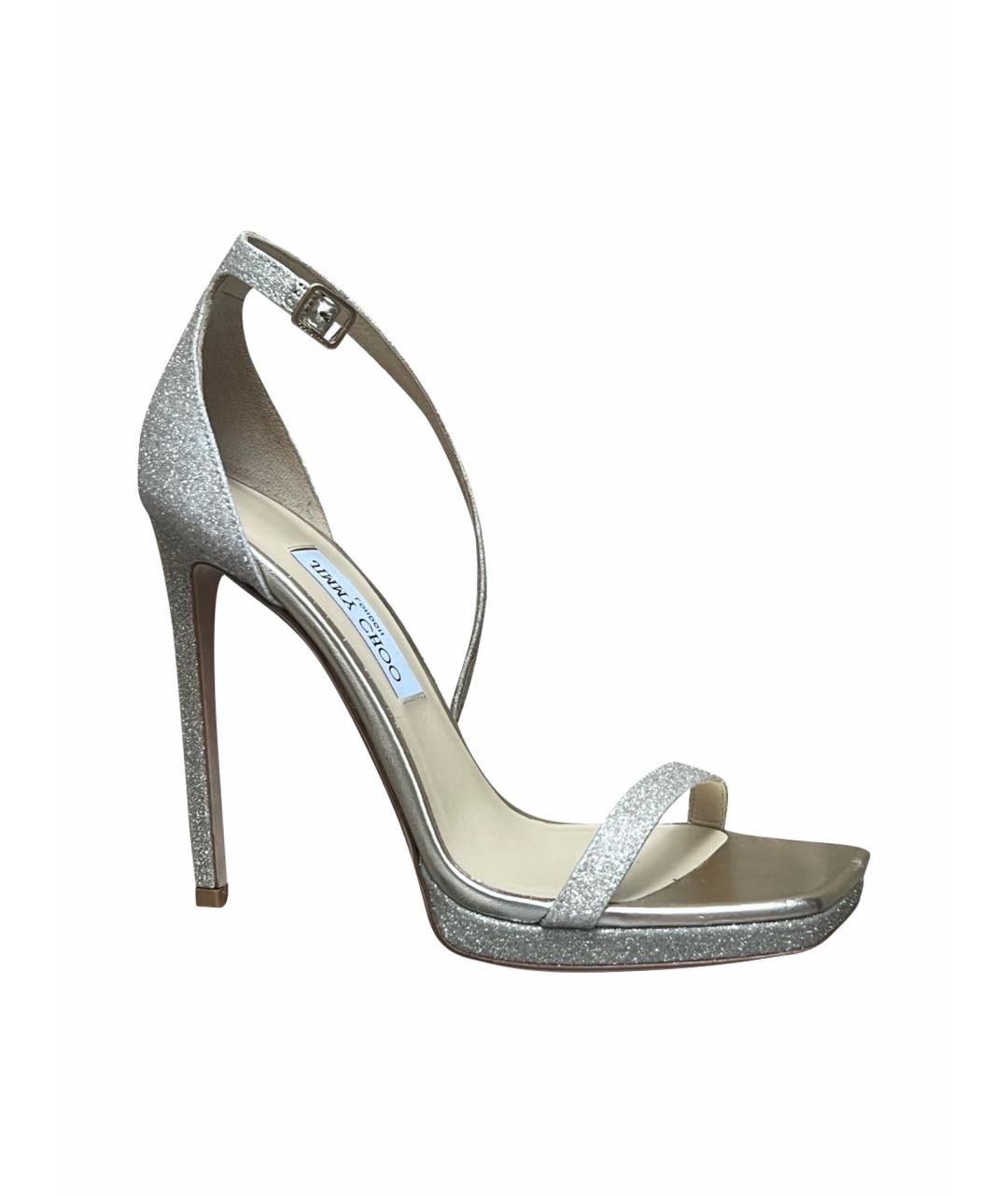 JIMMY CHOO Серебряные босоножки, фото 1