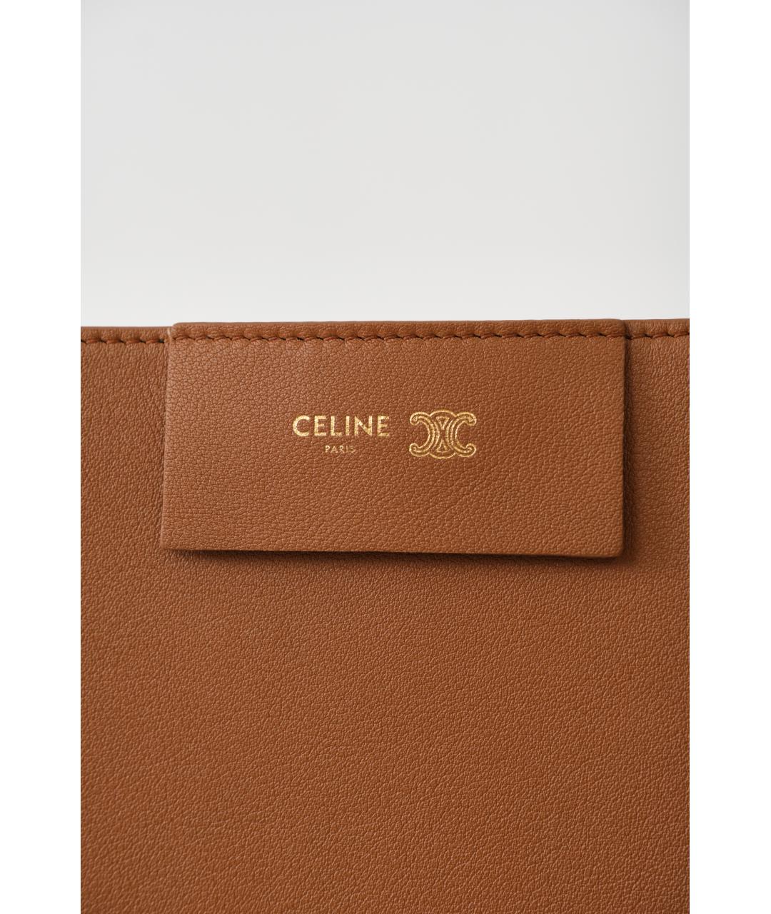 CELINE Коричневая кожаная сумка через плечо, фото 4