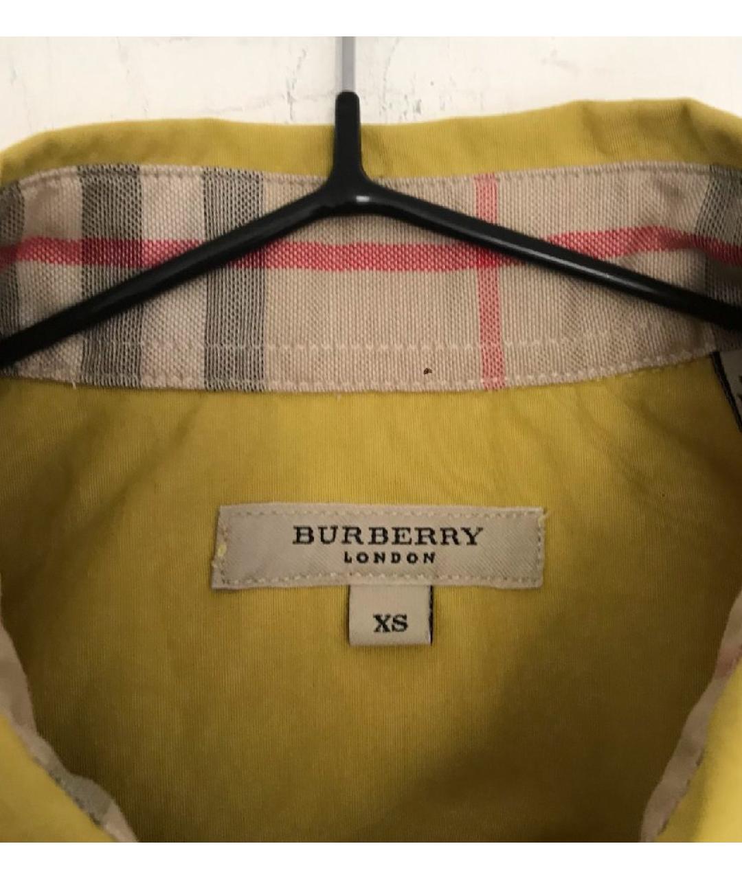 BURBERRY Желтая хлопковая рубашка, фото 3