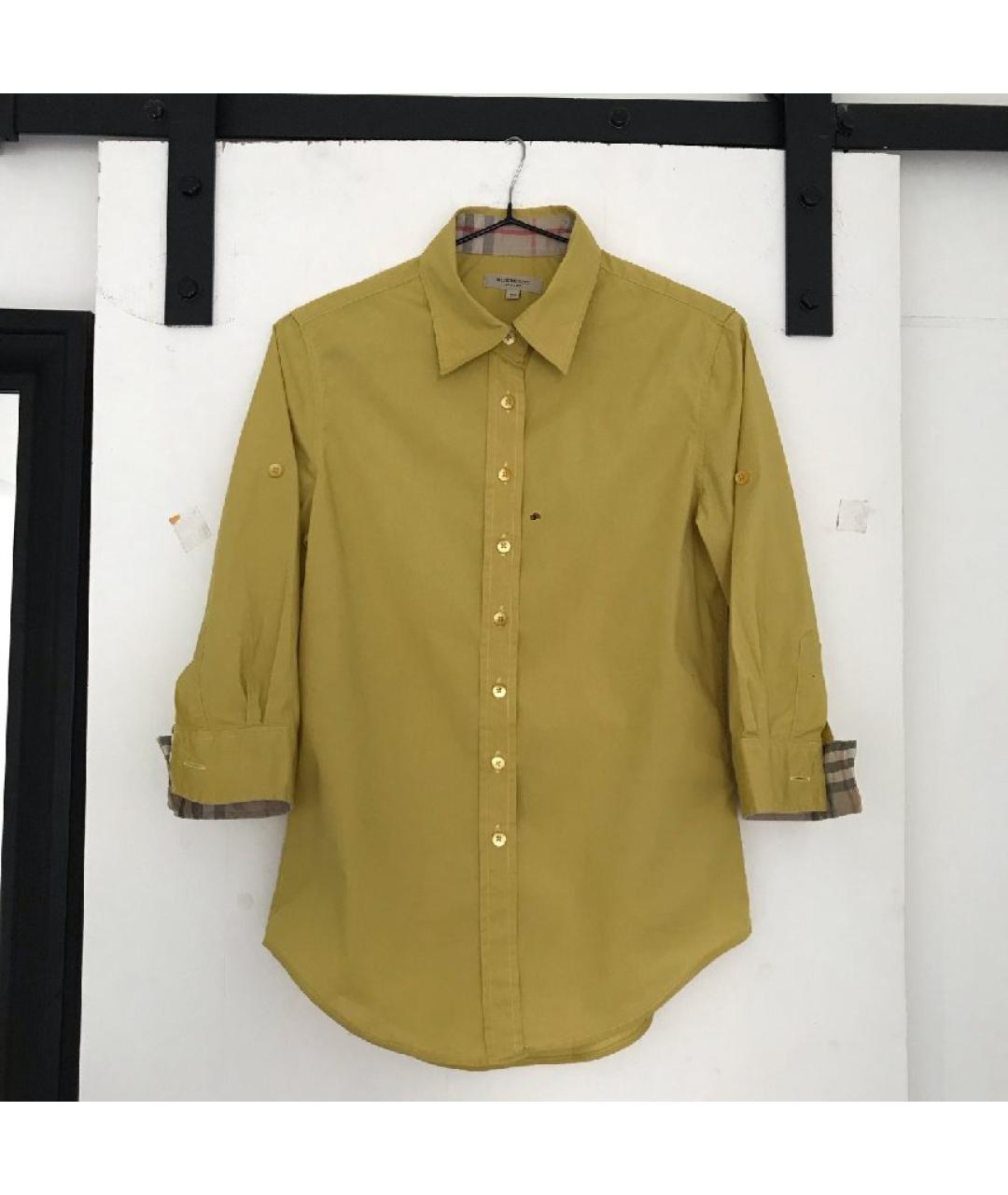 BURBERRY Желтая хлопковая рубашка, фото 4