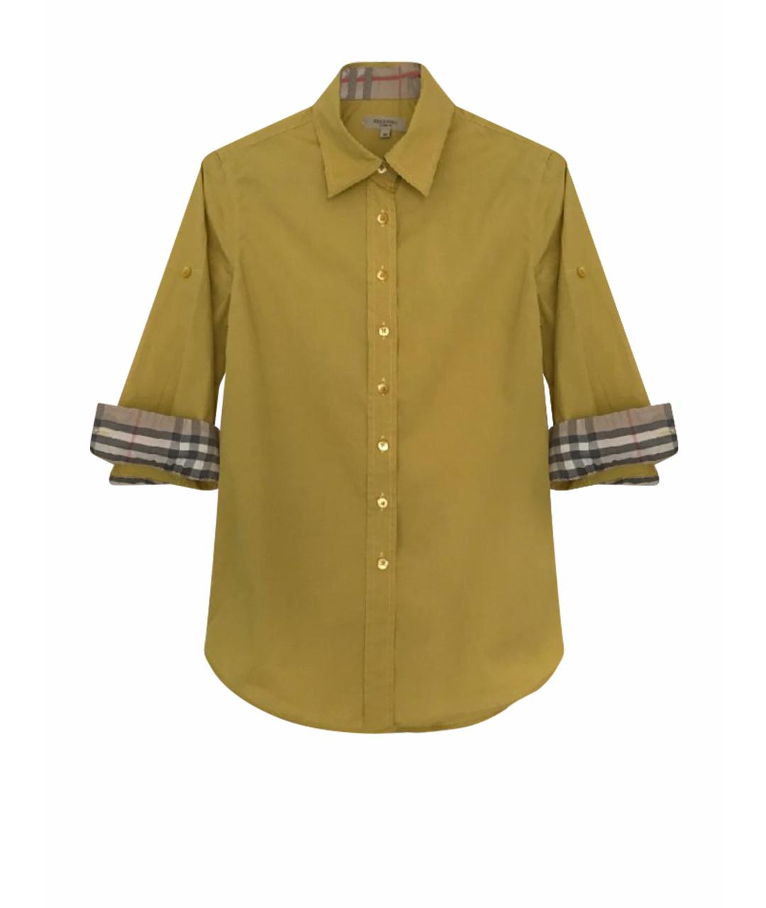 BURBERRY Желтая хлопковая рубашка, фото 1