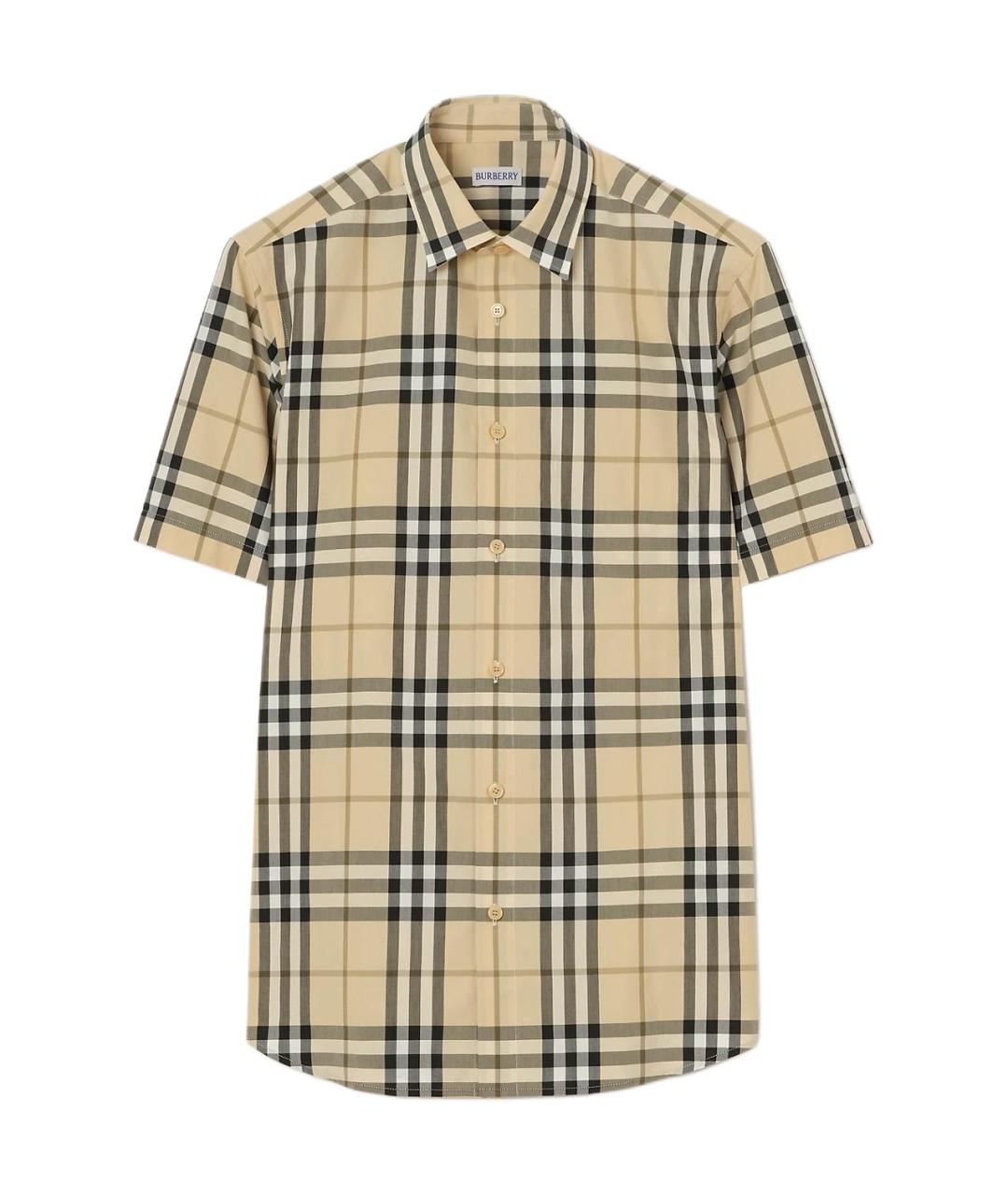 BURBERRY Коричневая хлопковая кэжуал рубашка, фото 1