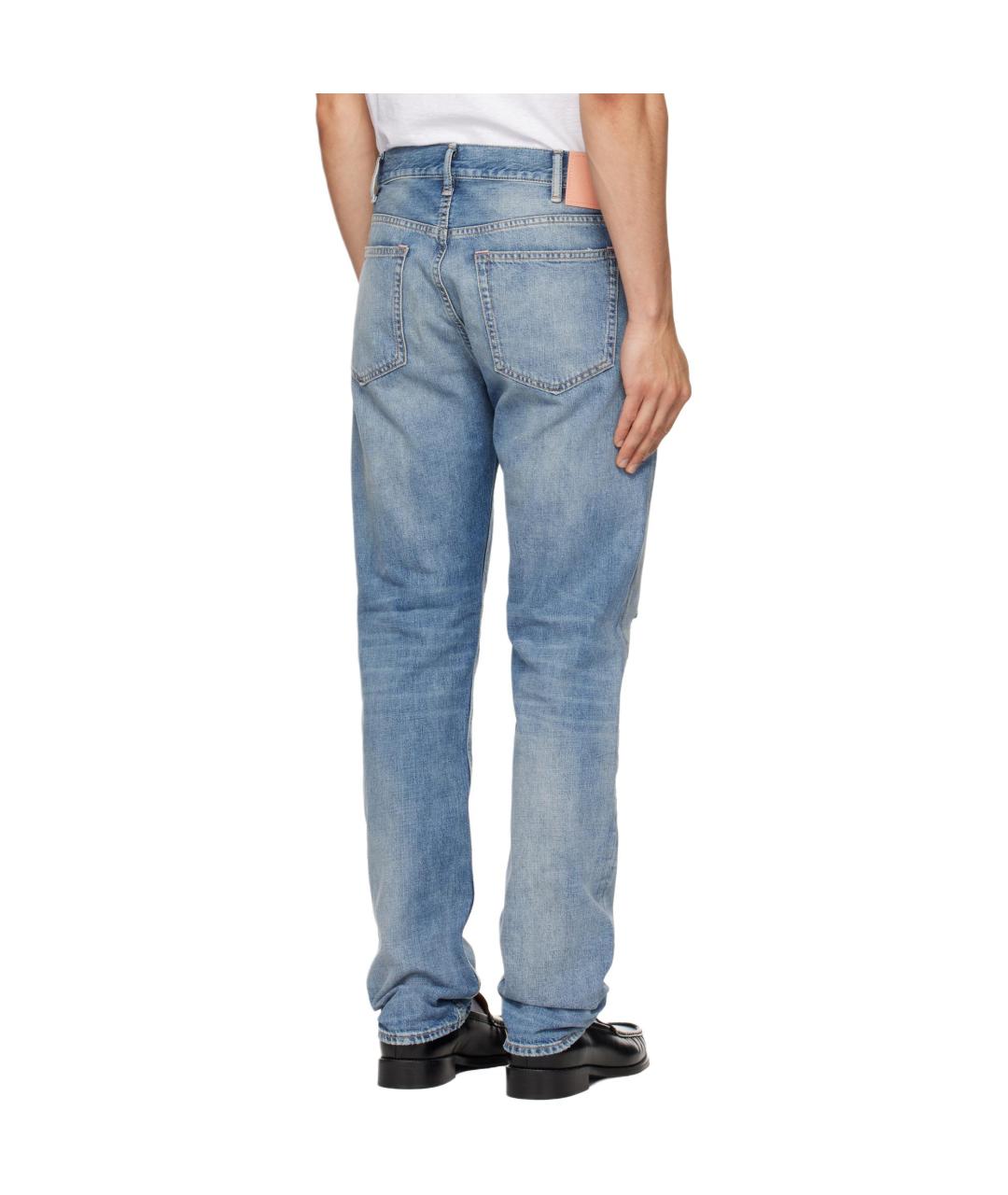ACNE STUDIOS Синие хлопковые прямые джинсы, фото 2