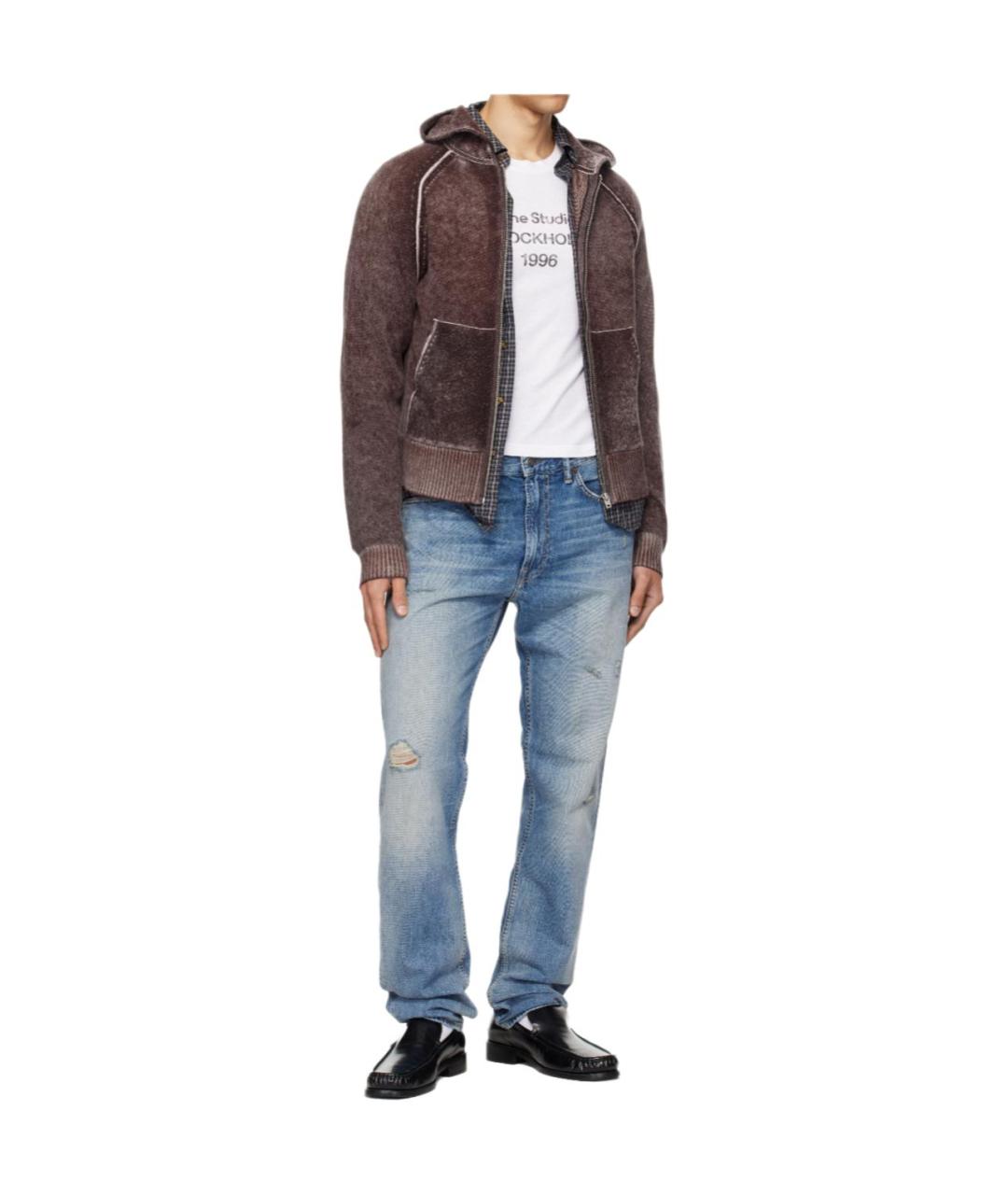 ACNE STUDIOS Синие хлопковые прямые джинсы, фото 4