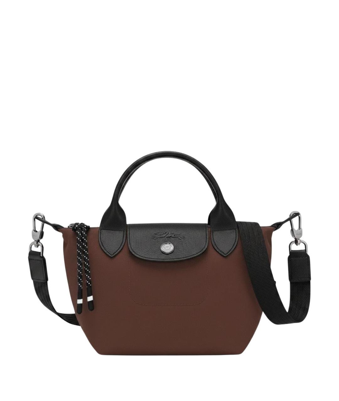 LONGCHAMP Коричневая тканевая сумка через плечо, фото 1