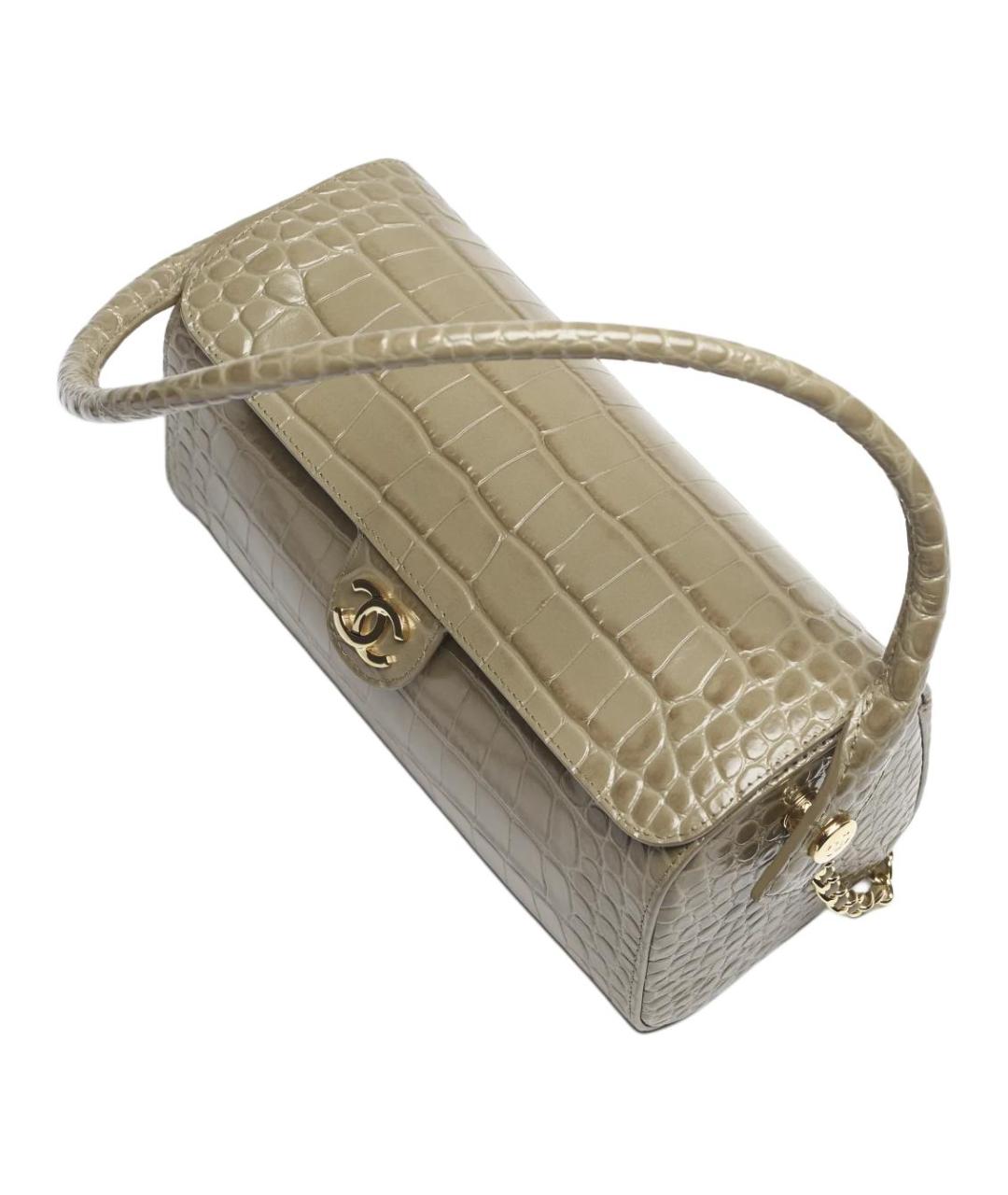 CHANEL Коричневая кожаная сумка через плечо, фото 3